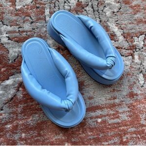 Ganni Light Blue Padded Sandals